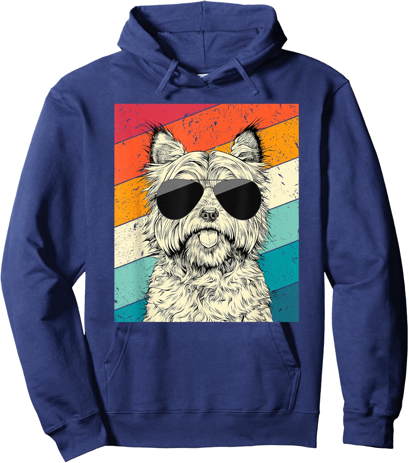 Retro Vintage Cairn Terrier with Sunglasses Dog Lovers Hoodie - Hoodie | Navy