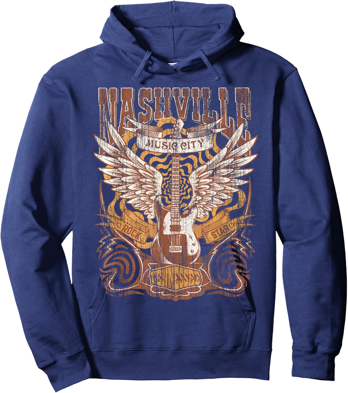 Nashville Tennessee Guitar Country Music City Guitarist Gift Hoodie - Hoodie | Navy