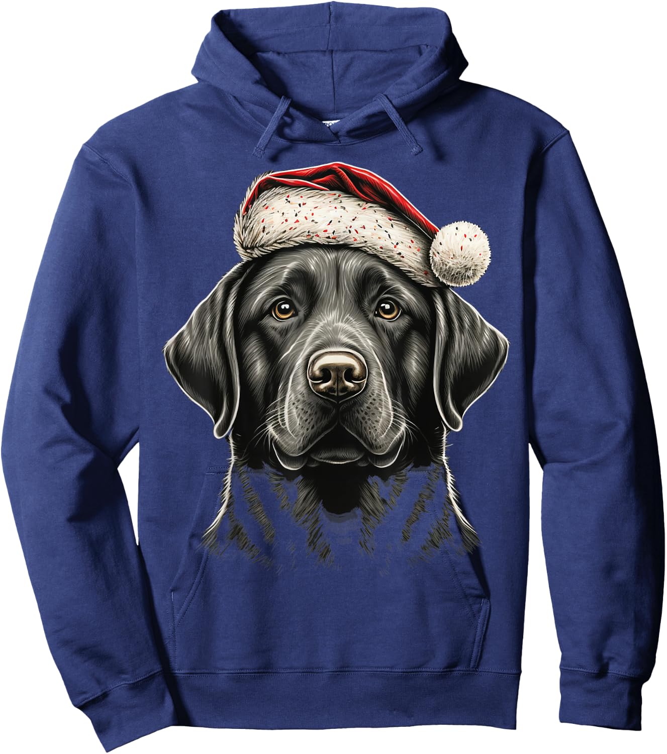 Xmas Labrador Santa on Christmas Labrador Retriever Hoodie - Hoodie | Navy