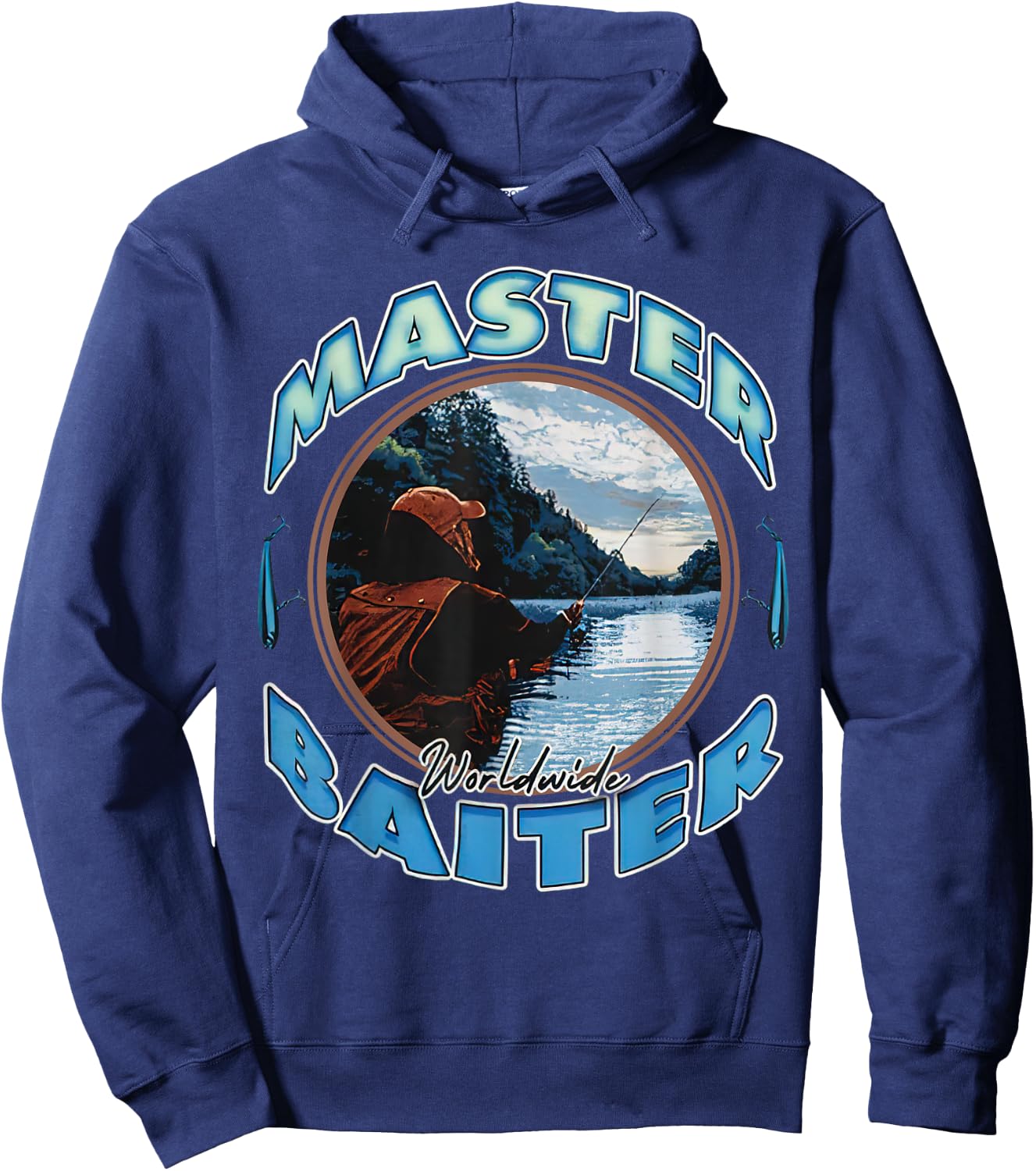 Master Baiter Worldwide Fishing Enthusiast Hoodie - Hoodie | Navy