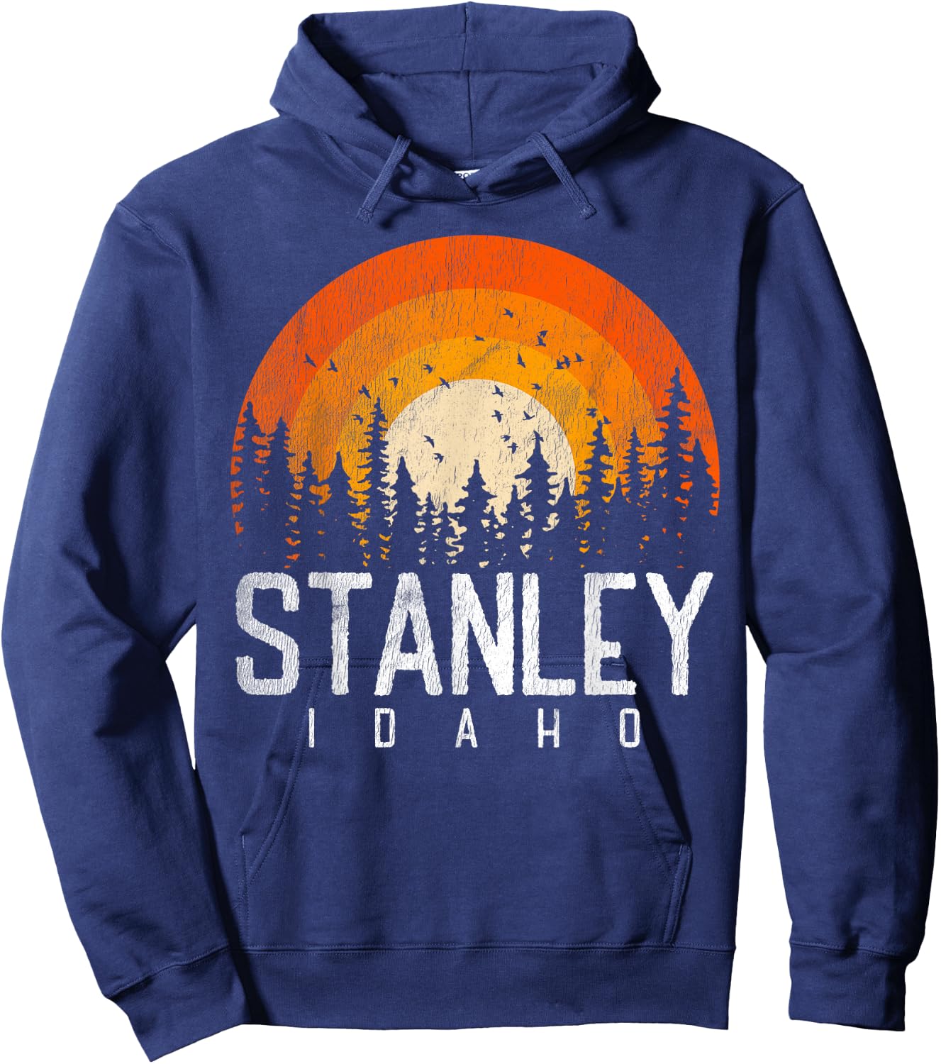 Stanley Idaho ID Shirt Retro Style Vintage 70s 80s 90s Gift Hoodie - Hoodie | Navy