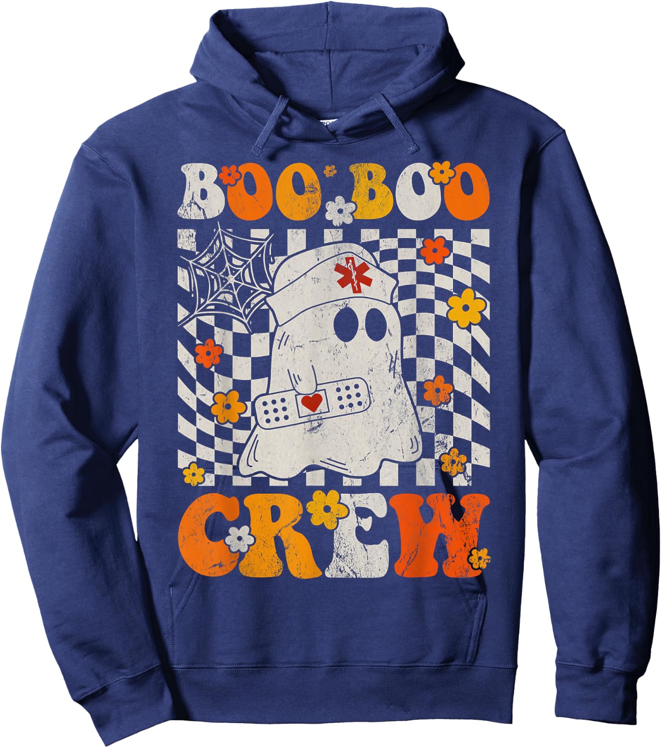 Funny Boo Boo Crew Nurse Halloween Costume Ghost Nursery Hoodie - Hoodie | Navy