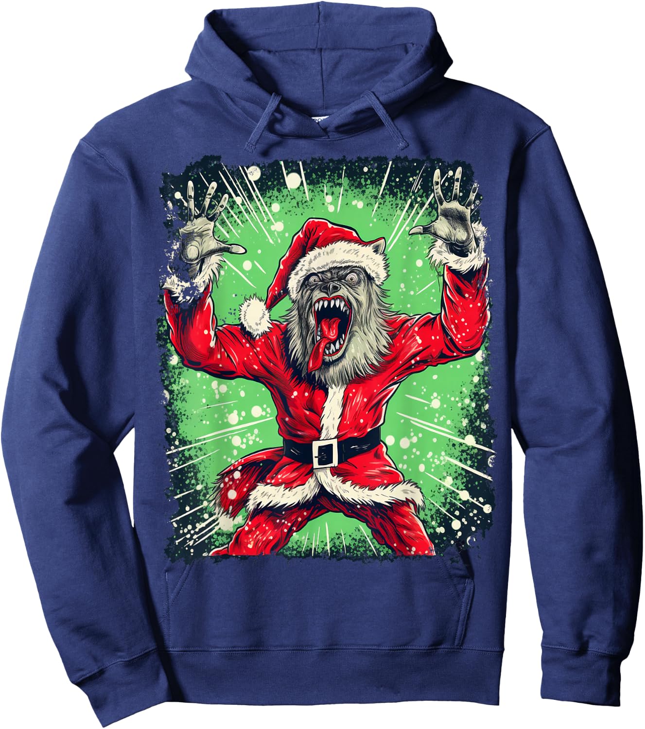 Werewolf Scary Christmas Hoodie - Hoodie | Navy
