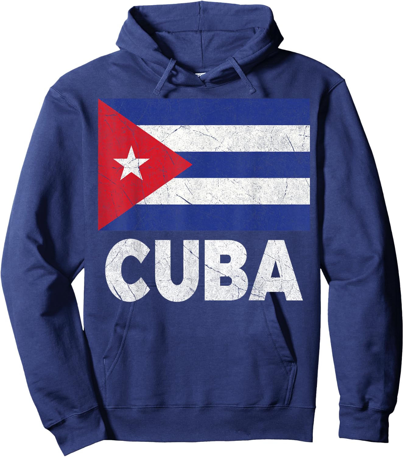 Cuban Flag Cuba Cubano Cubana Vintage Distressed Birthday Hoodie - Hoodie | Navy