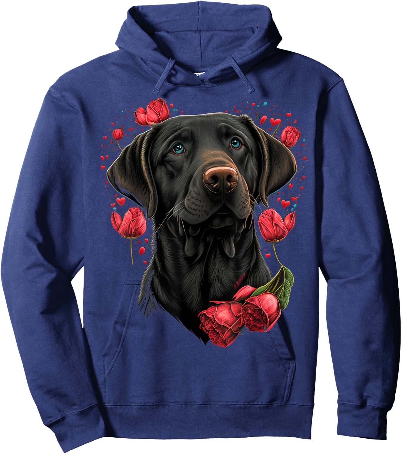 Two Labradors Valentines Day Love Couple Labrador Retriever Hoodie - Hoodie | Navy