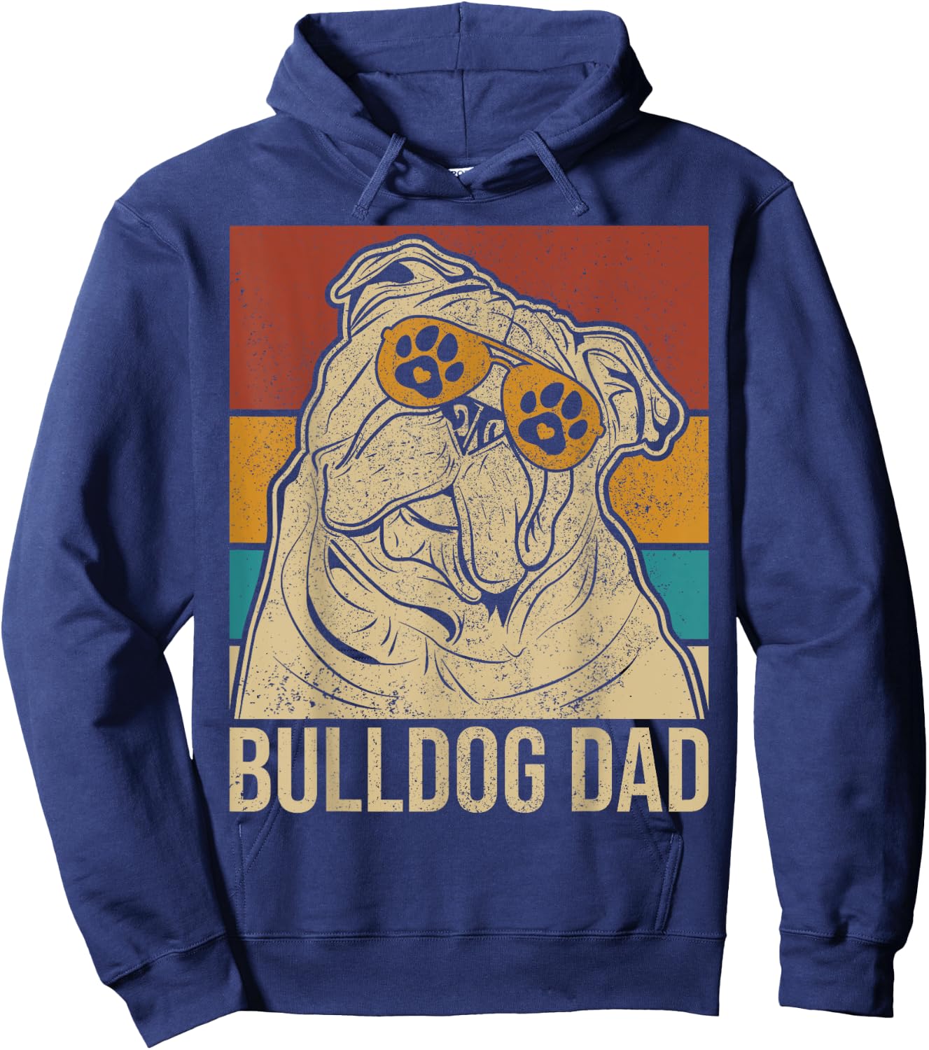 Dog Papa Pet Owner Animal Lover Outfit English Bulldog Dad Hoodie - Hoodie | Navy