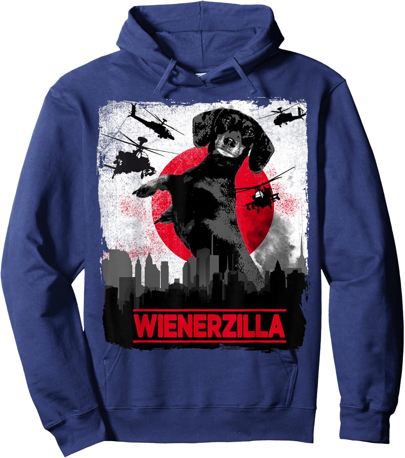 Funny Wienerzilla Dachshund Dog Hoodie - Hoodie | Navy
