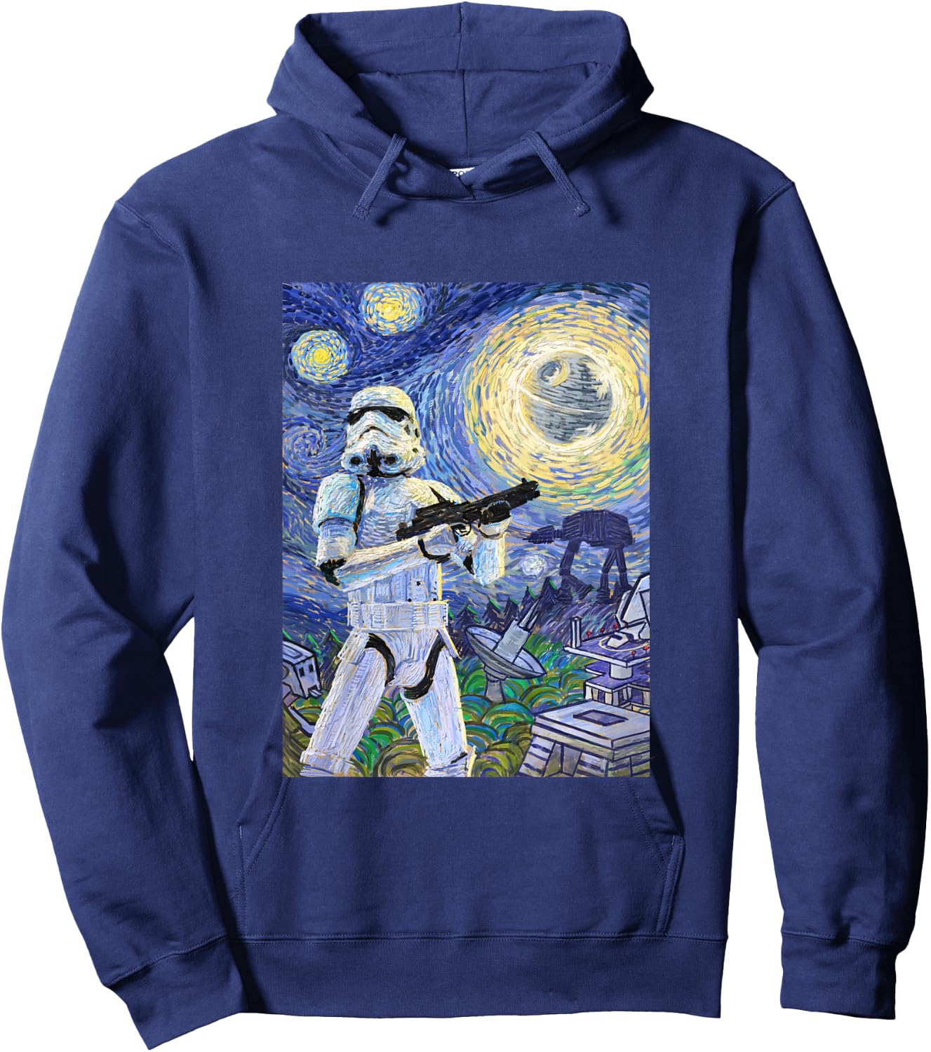 Kids Star Wars Classic Stormtrooper Van Gogh Starry Night Print Hoodie - Hoodie | Navy