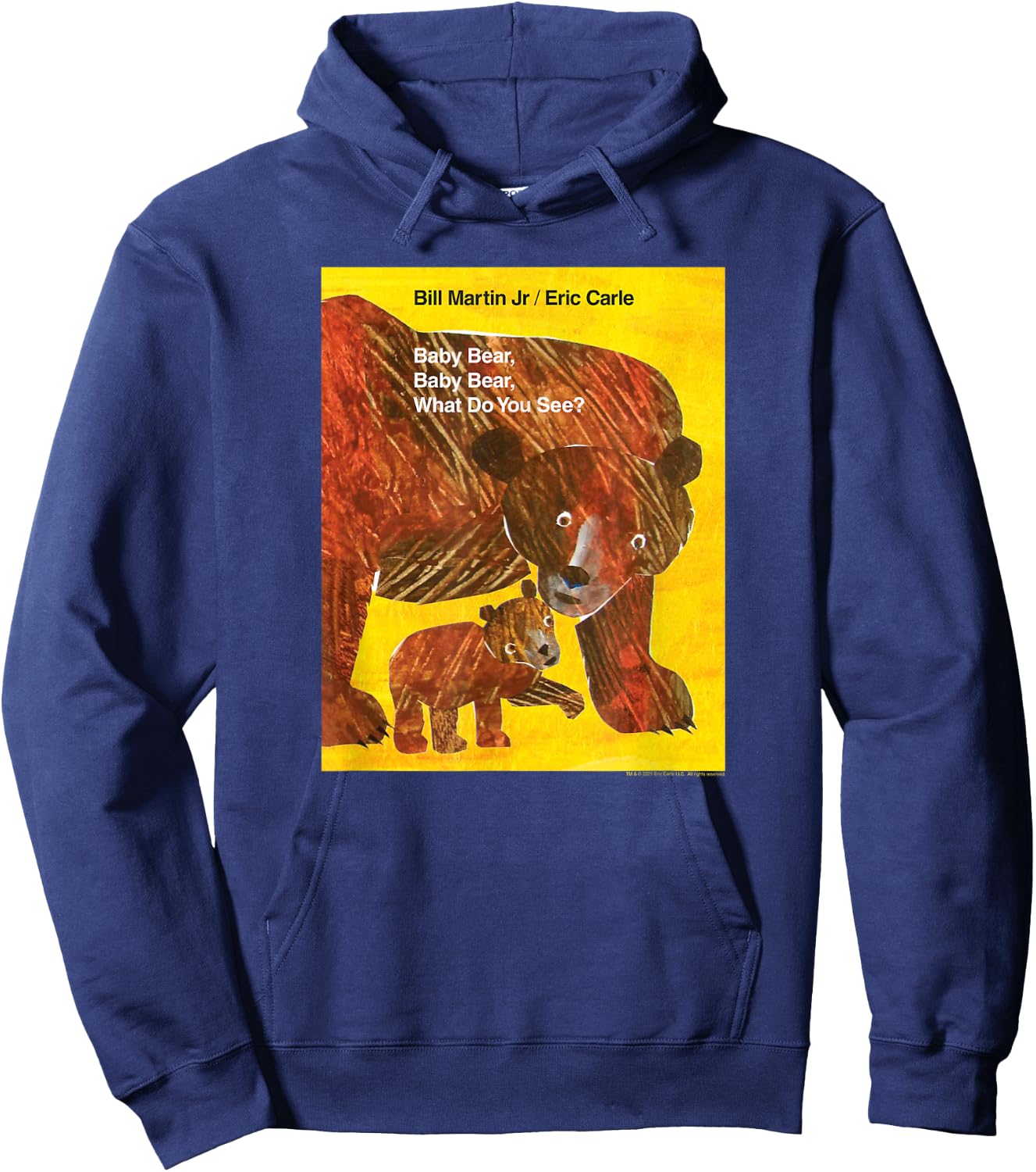 Eric Carle Baby Bear, Baby Bear What Do You See? Book Cover Hoodie - Hoodie | Navy