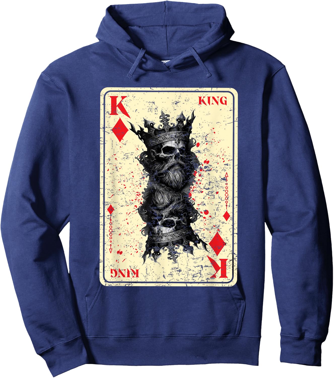 Gothic Card Game Halloween Scary Horror King of Diamonds Hoodie - Hoodie | Navy