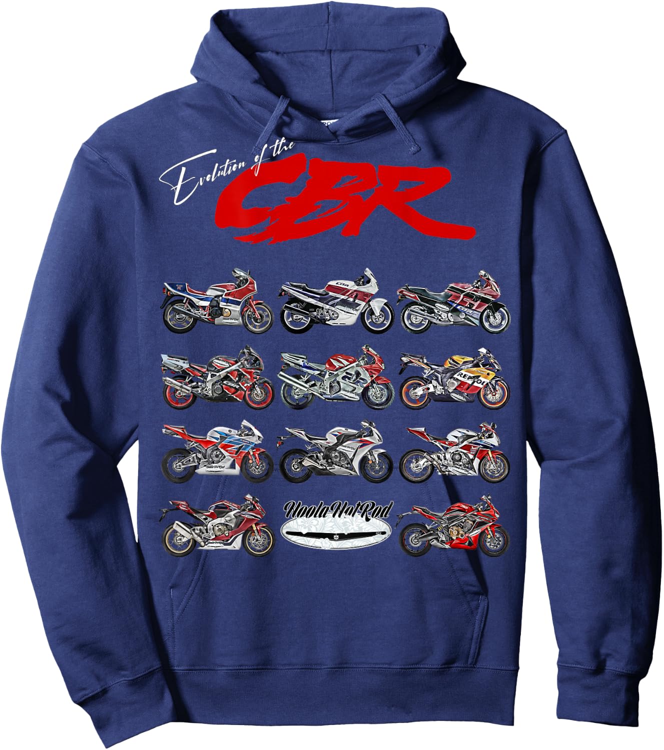 Evolution of the, CBR,Motorcycle,Motorbike,Biker,Sportsbike Hoodie - Hoodie | Navy