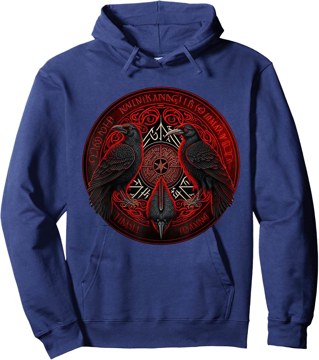 Scandinavian Odin Ravens Hoodie - Hoodie | Navy