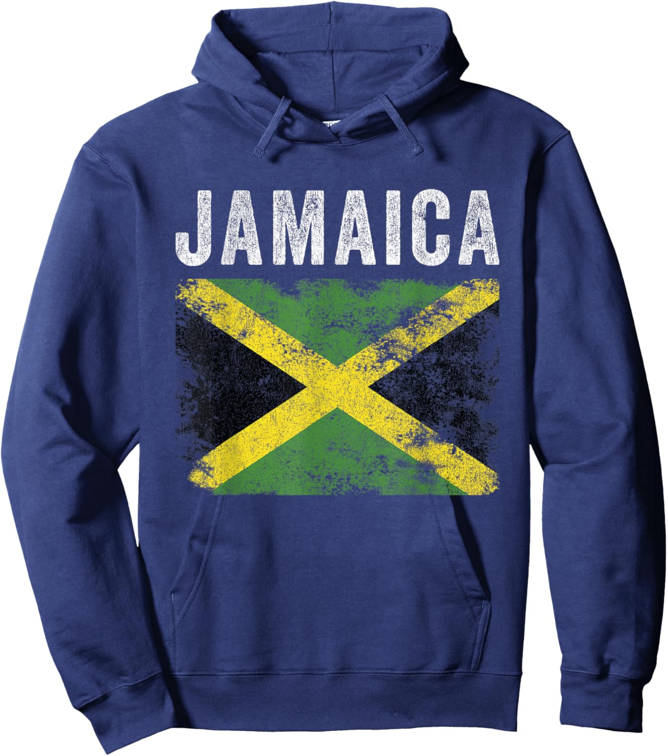 Jamaica Flag Distressed - Men Women Kids - Jamaican Flag Hoodie - Hoodie | Navy