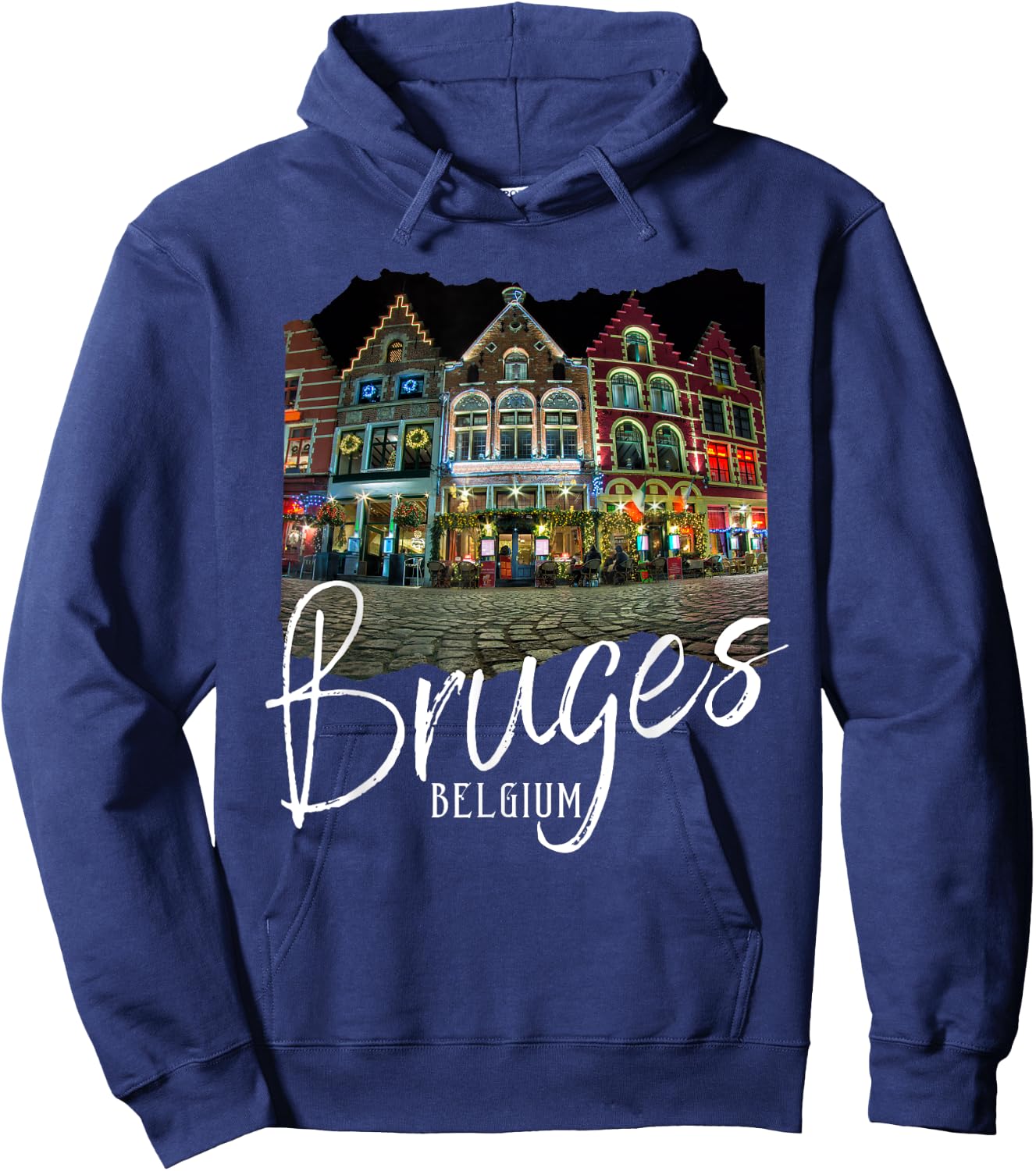 Christmas in Bruges Souvenir Belgium Bruges Hoodie - Hoodie | Navy