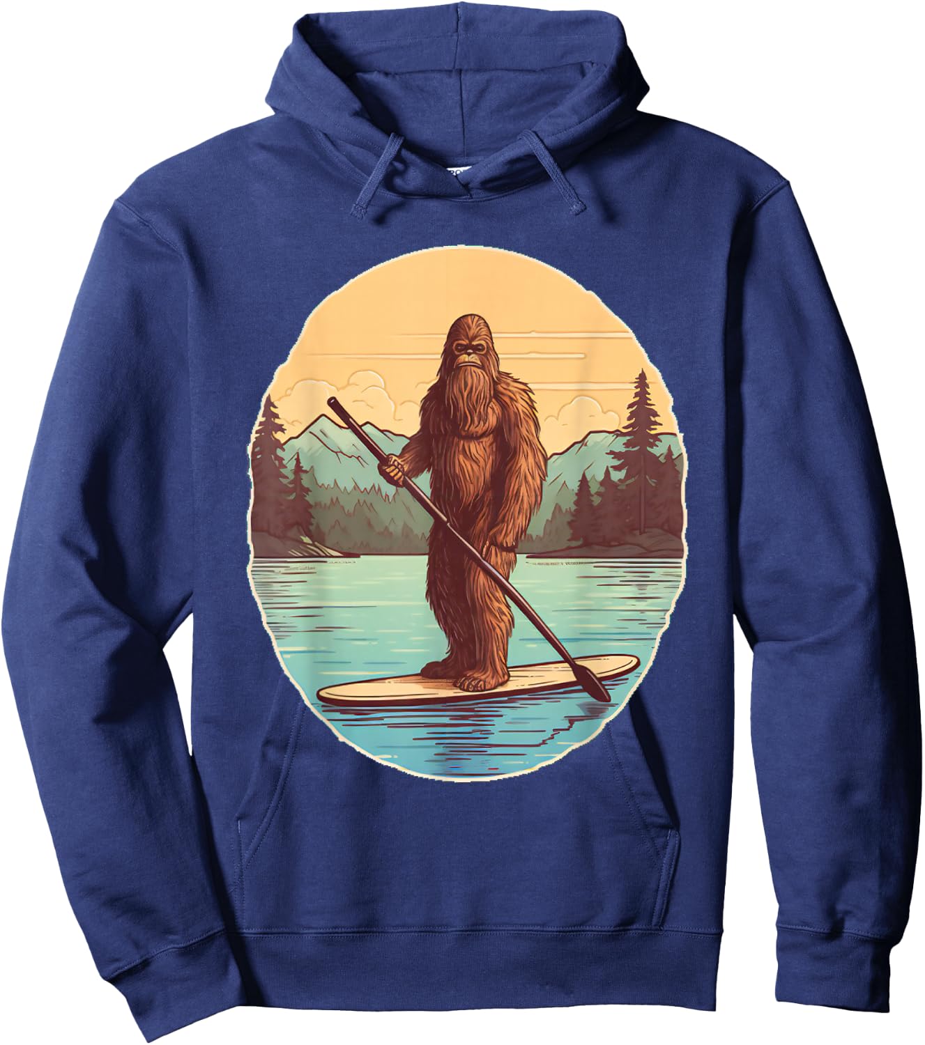 Funny Paddleboarding Bigfoot Paddleboard SUP Paddle Board Hoodie - Hoodie | Navy
