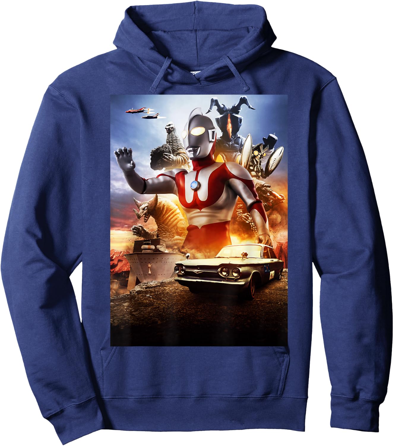 The First 1966 ULTRAMAN Poster Visual Design B Hoodie - Hoodie | Navy