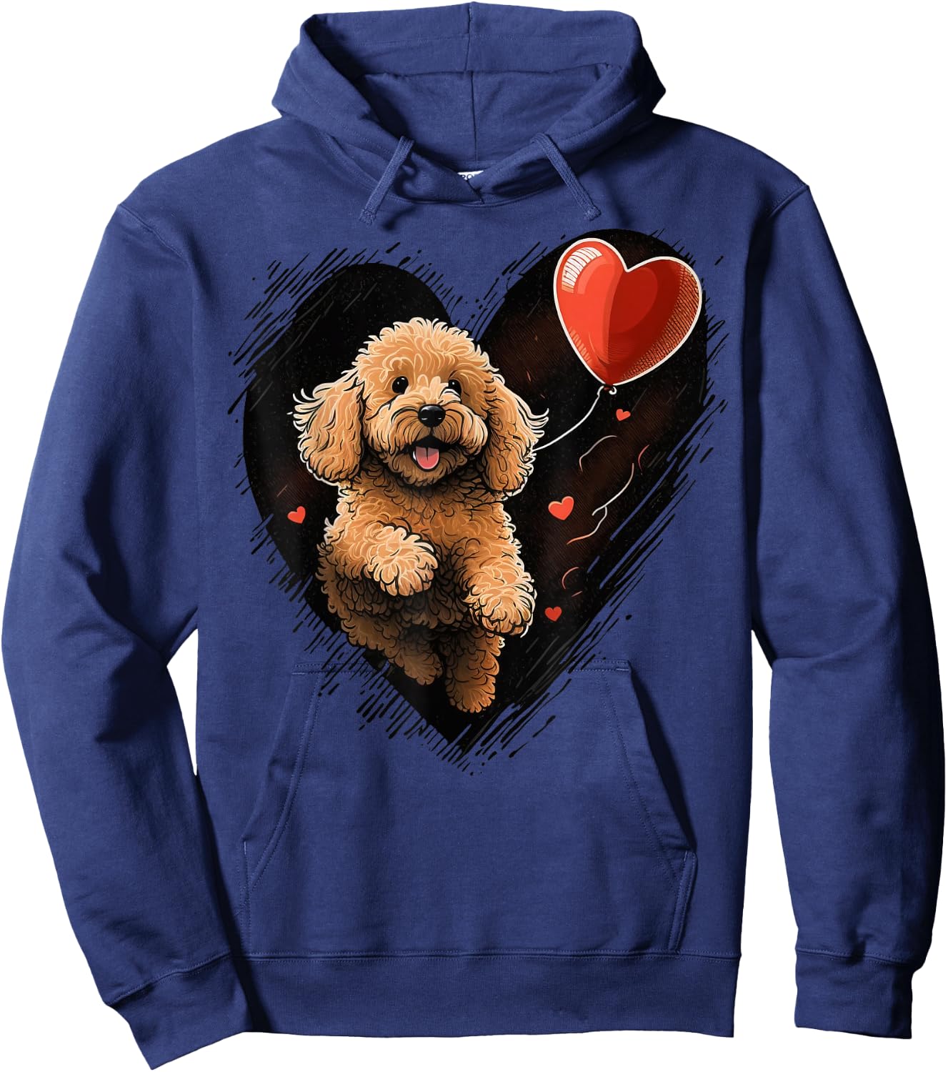 Goldendoodle Heart for Valentines Day on Golden Doodle Lover Hoodie - Hoodie | Navy