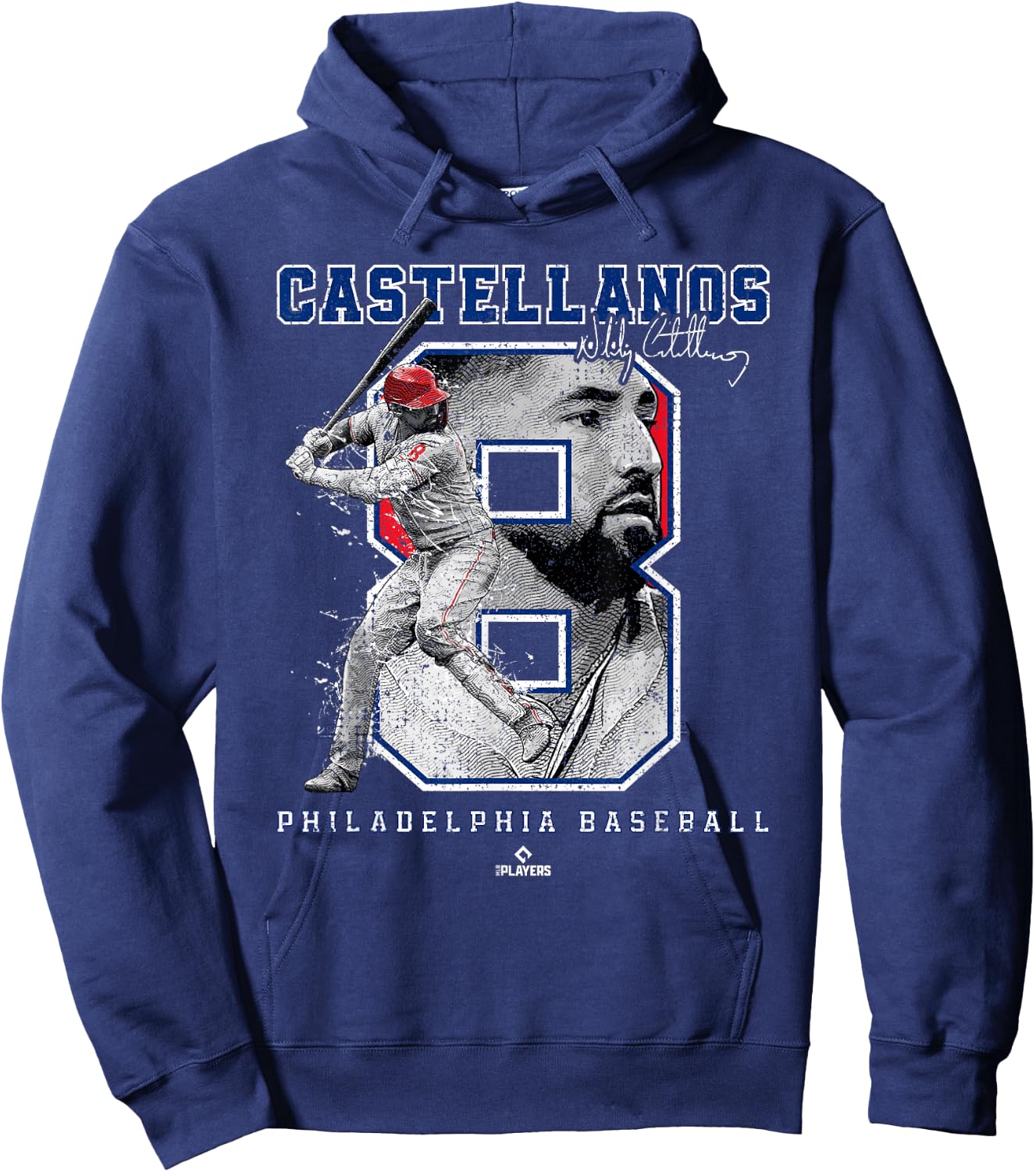 Number and Portrait Nick Castellanos Philadelphia MLBPA Hoodie - Hoodie | Navy