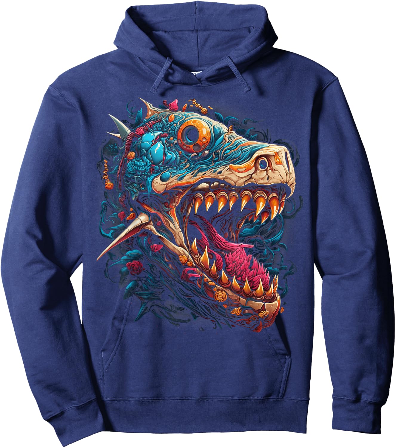 Floral Hammerhead Shark Ocean Design Women Hoodie - Hoodie | Navy