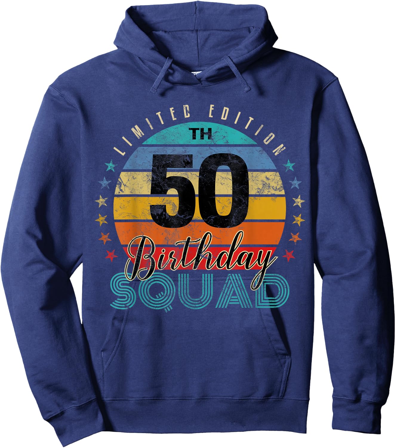 50 Year Old Birthday Squad Vintage 50th B-Day Group Friends Hoodie - Hoodie | Navy