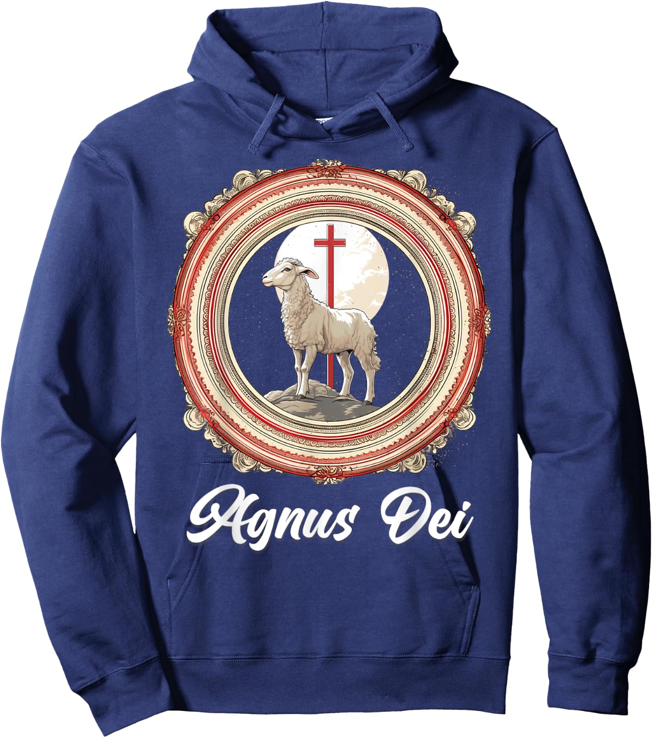 Agnus Dei Sanctus Traditional Latin Mass Catholic Hoodie - Hoodie | Navy