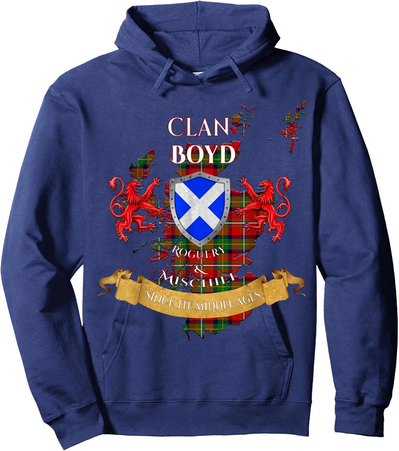 Boyd Scottish Family Clan Middle Ages Mischief Hoodie - Hoodie | Navy
