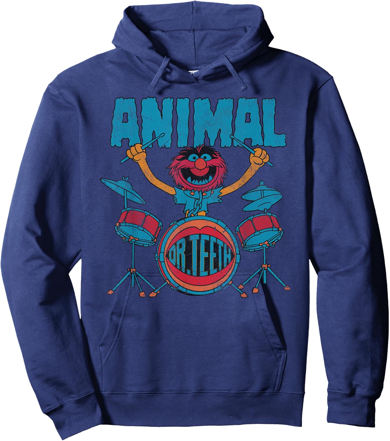 Disney The Muppets Animal Dr Teeth & Electric Mayhem Vintage Hoodie - Hoodie | Navy