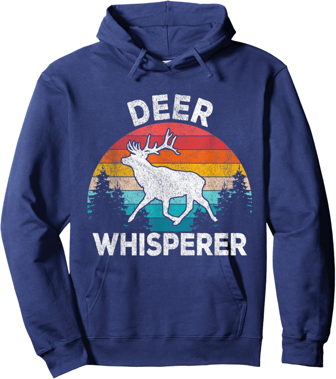 Deer Whisperer Deer Lover Funny Deer Quote Retro Hoodie - Hoodie | Navy
