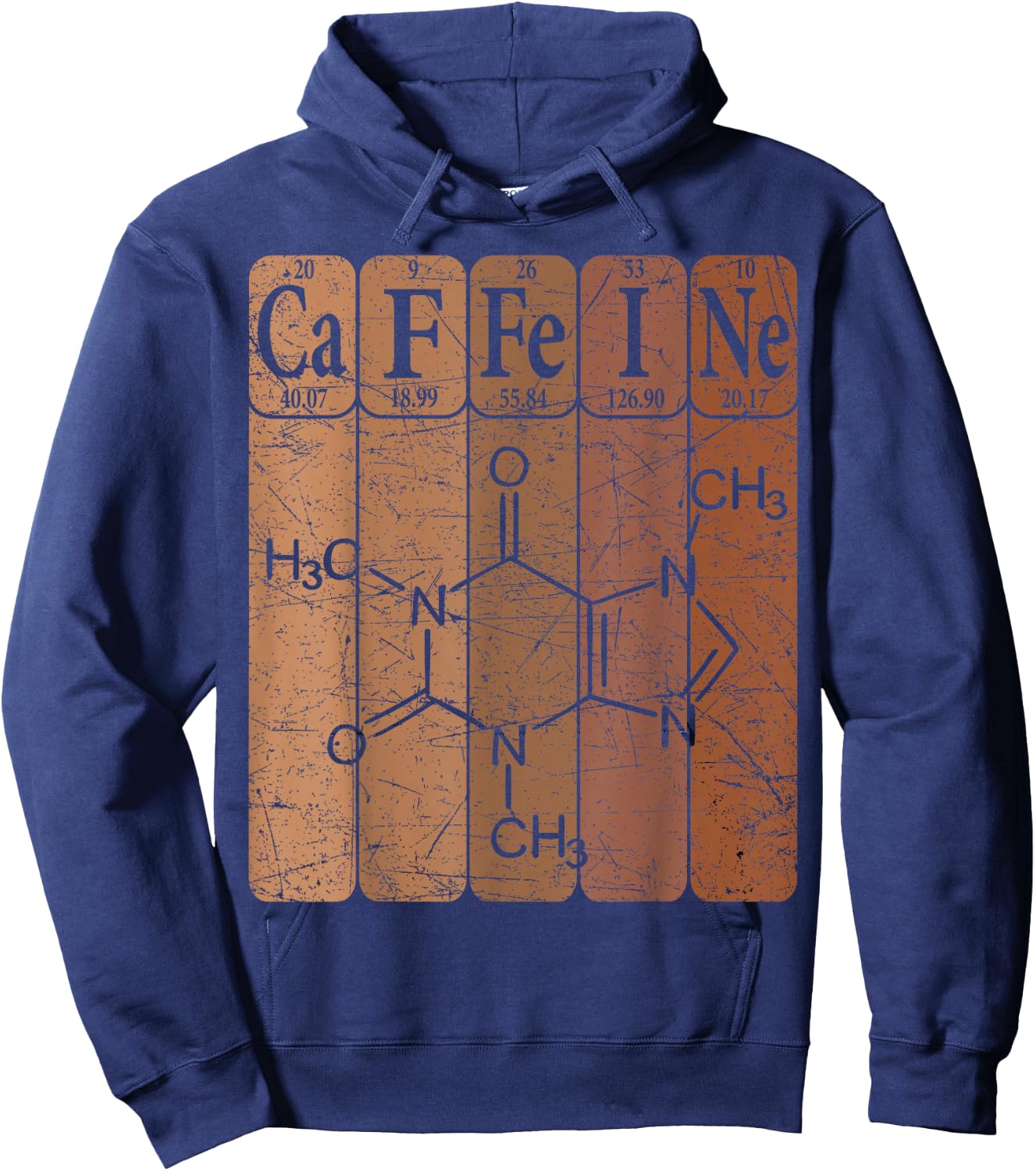 Caffeine Periodic Table Elements Coffeeholic Coffee Lover Hoodie - Hoodie | Navy