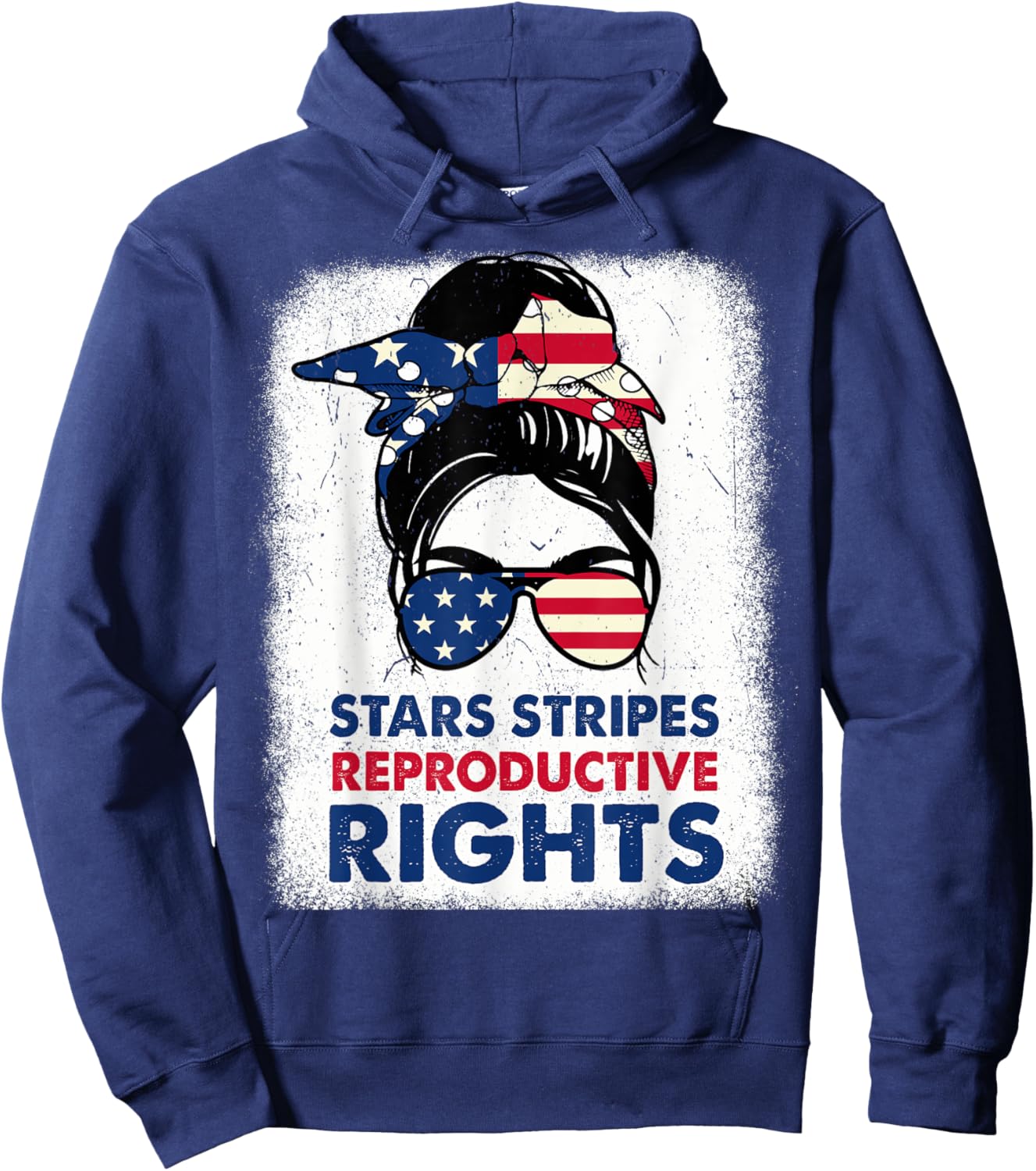 4th Of July Stars Stripes Reproductive Right Patriotic Women Hoodie - Hoodie | Navy