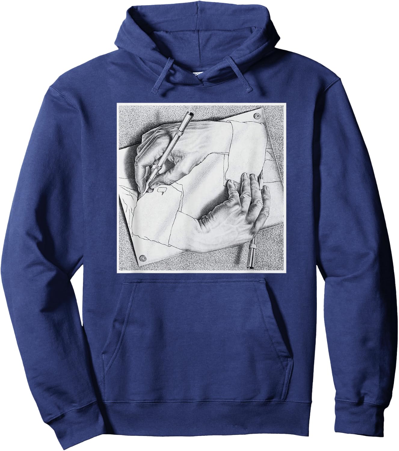 Drawing Hands Illusion Artwork Hoodie - Hoodie | Navy