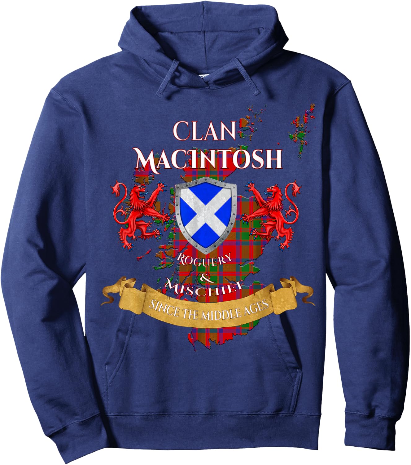 MacIntosh Scottish Family Clan Middle Ages Mischief Hoodie - Hoodie | Navy