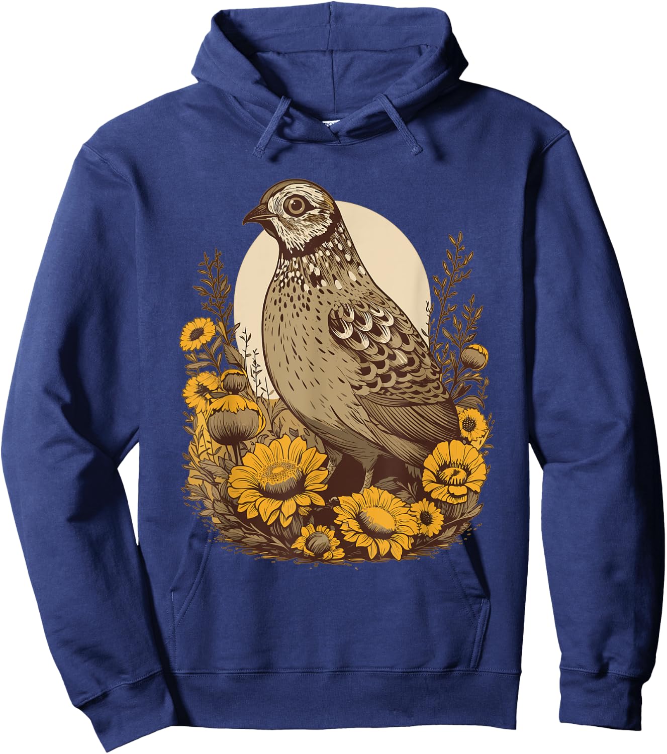Quail Sunflower Outfit Quail Bird Lovers Girls Hoodie - Hoodie | Navy