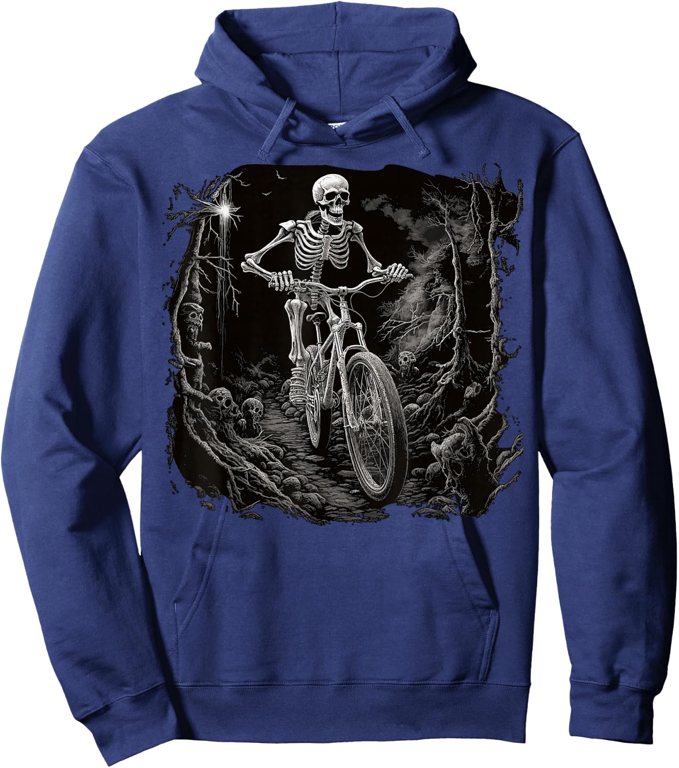Cycling Skeleton Mountain MTB Bike Cyclist Skeleton Hoodie - Hoodie | Navy