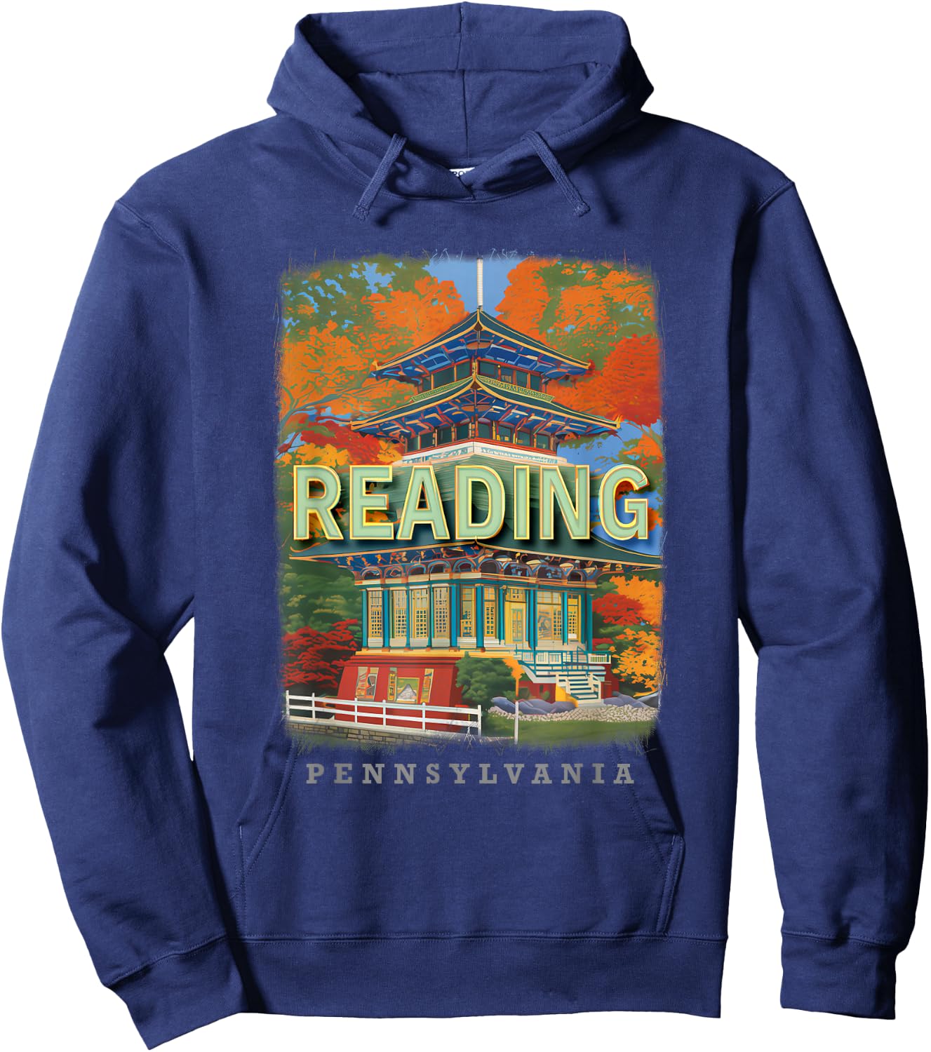 Reading Pennsylvania PA Historic Landmarks SD406 Hoodie - Hoodie | Navy