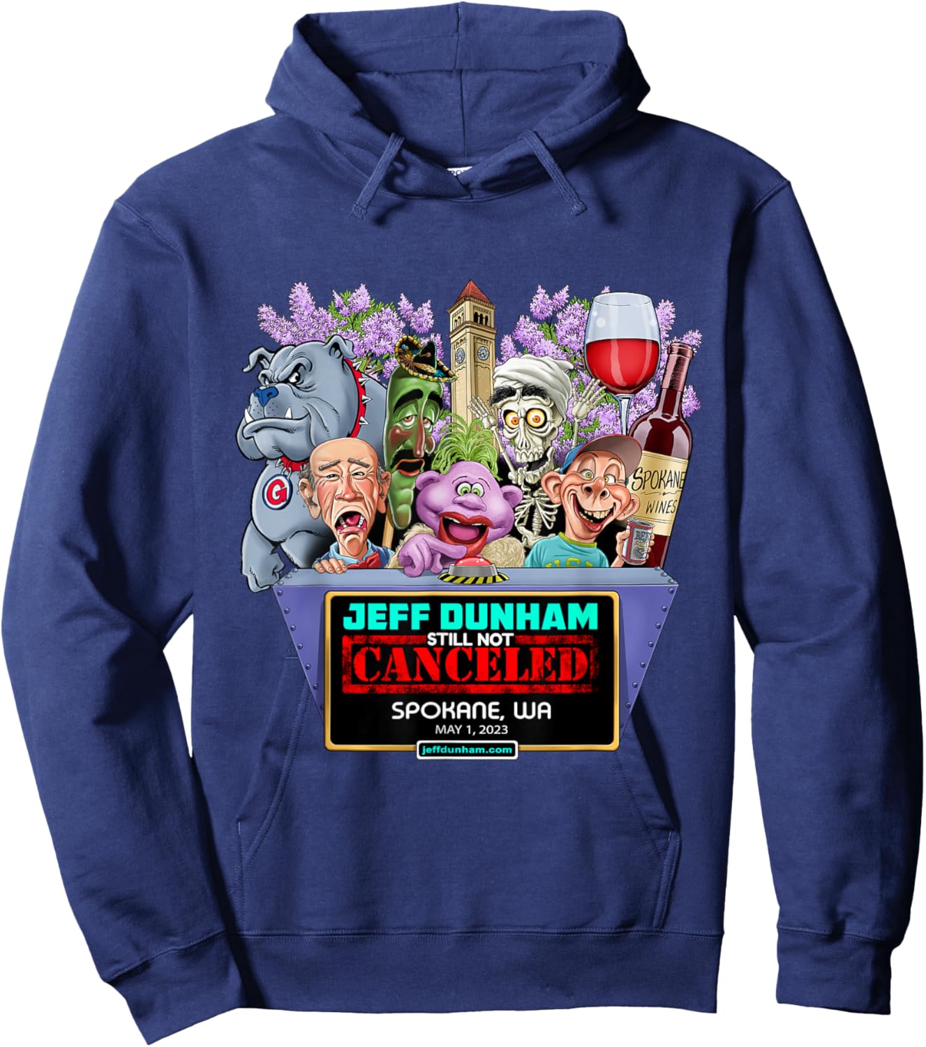 Jeff Dunham Spokane, WA (2023) Hoodie - Hoodie | Navy