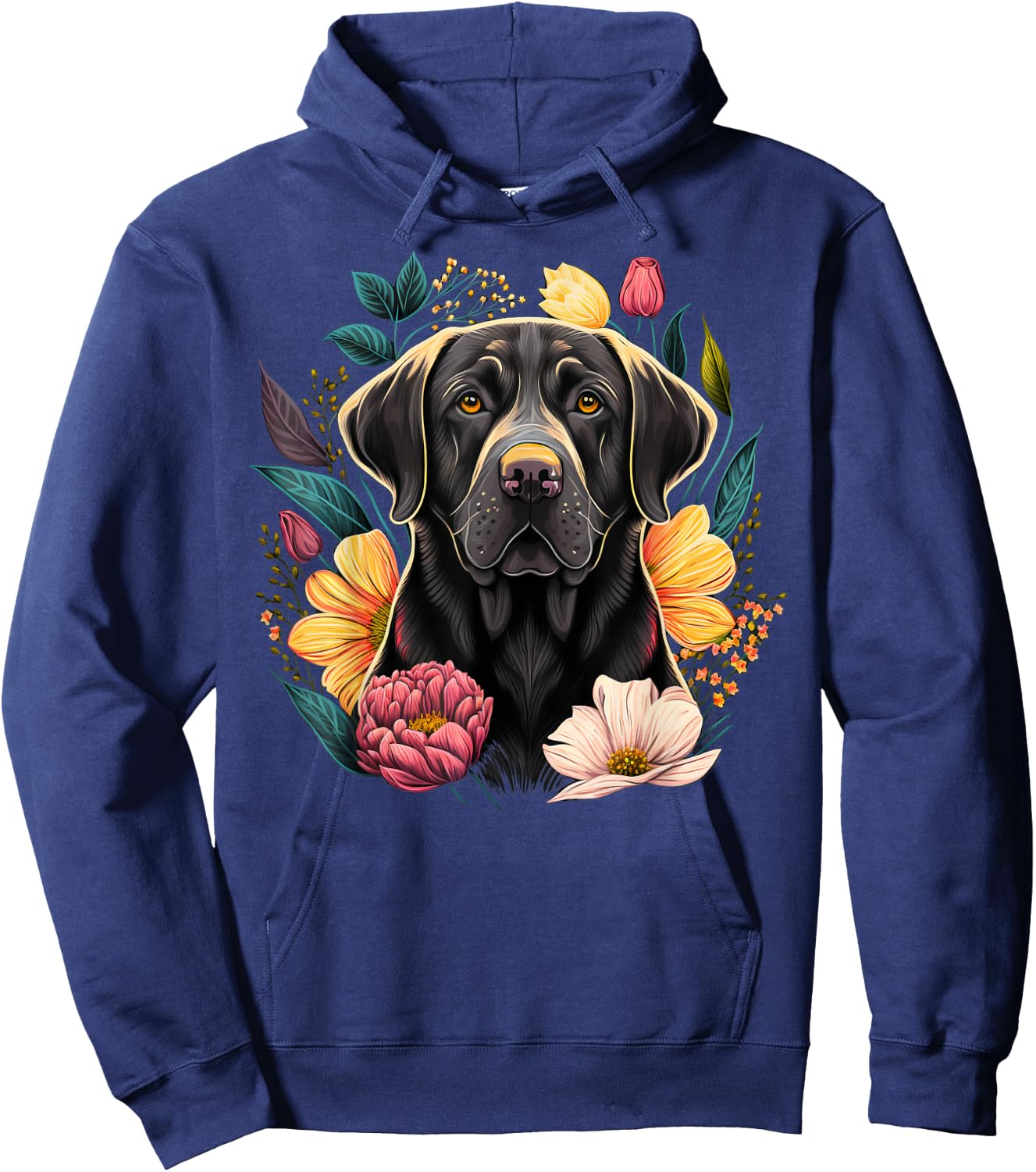 Cute black Labrador Dog on black Labrador Retriever Lover Men Women Kids Hoodie - Hoodie | Navy