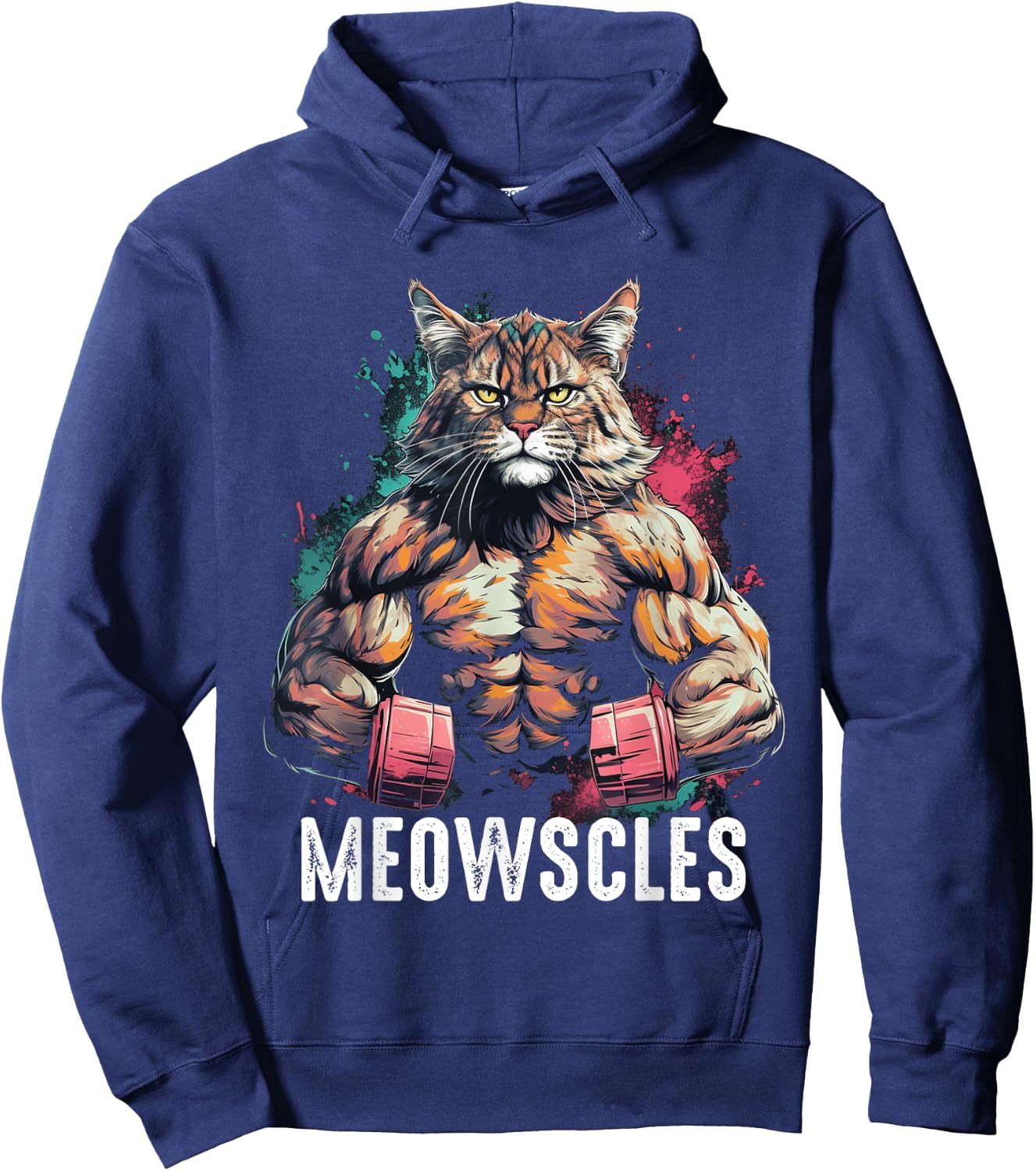 Funny Cat Musculation Gym Weight lifting Cats Lovers Hoodie - Hoodie | Navy