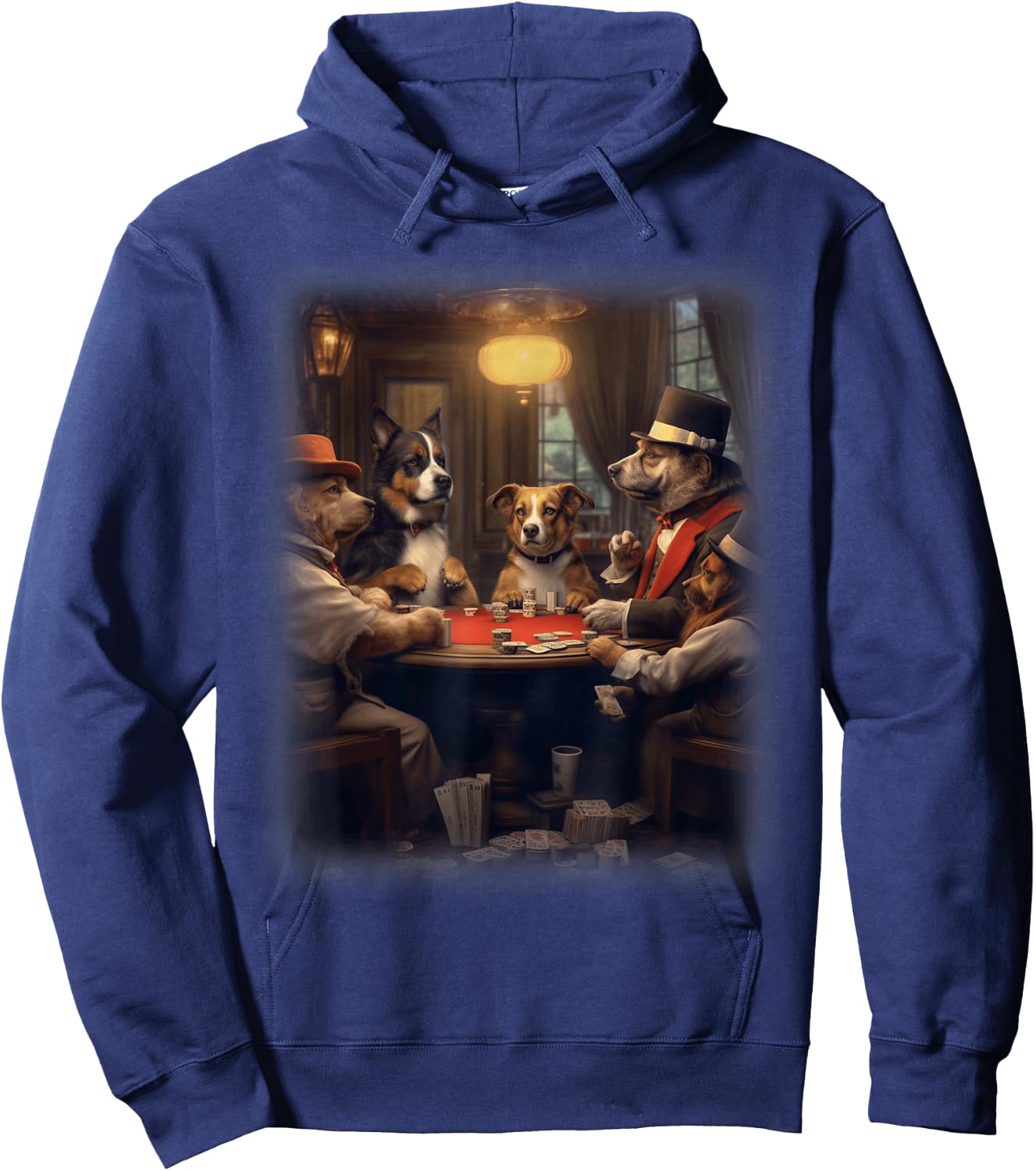 Dogs Playing Poker | A Friend in Need | Funny Dog Lover Art Hoodie - Hoodie | Navy