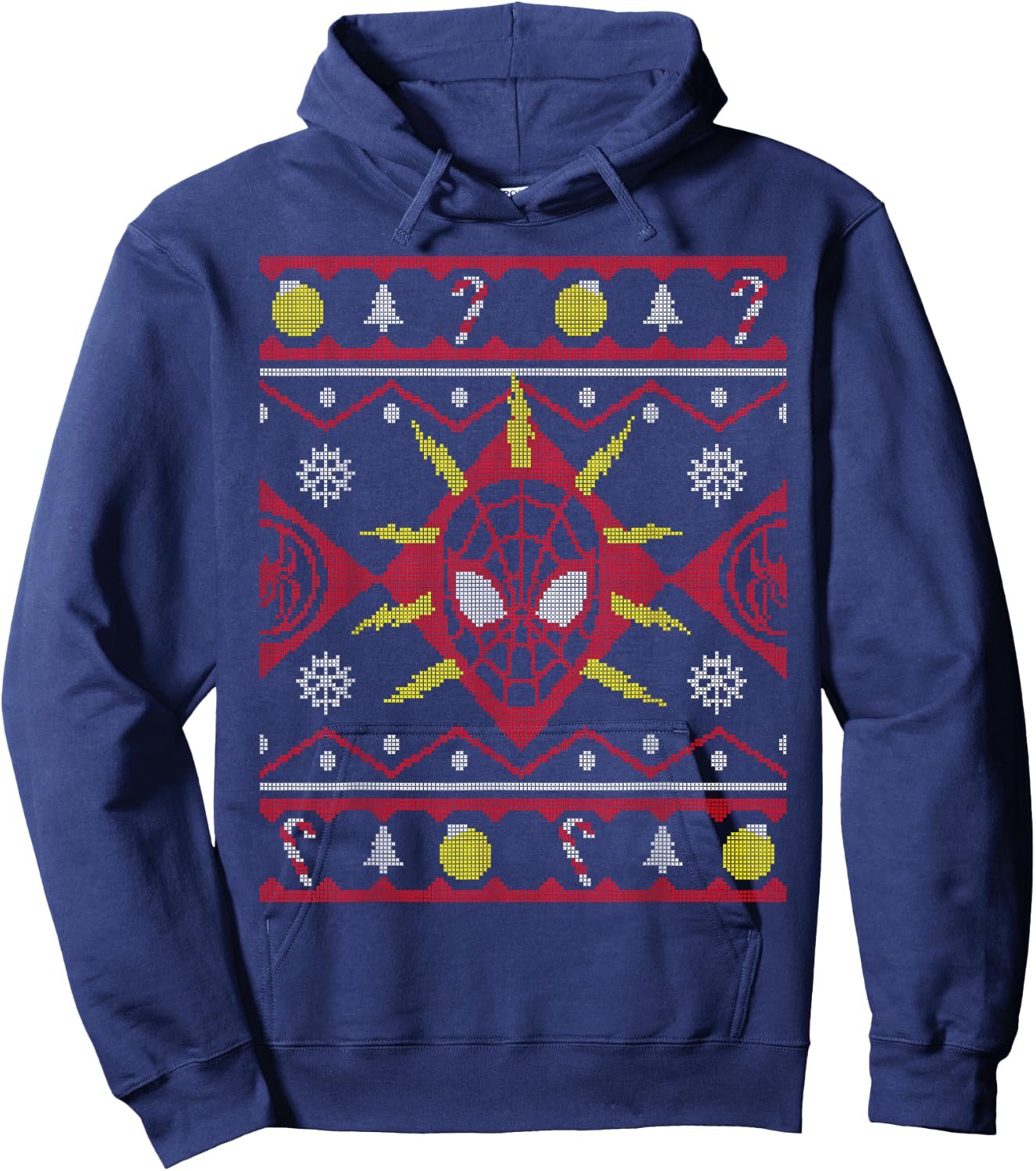 Marvel Spider-Man Miles Morales Ugly Christmas Sweater Hoodie - Hoodie | Navy