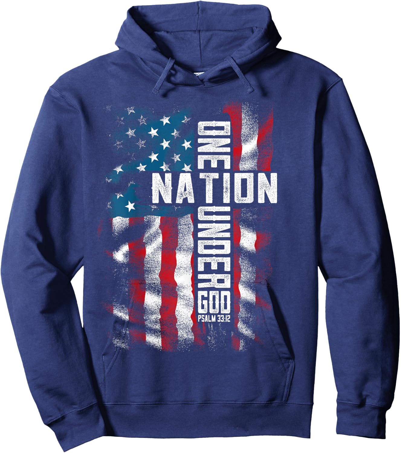 Christian Men , Bible Verse Faith , Patriotic 4th of July Hoodie - Hoodie | Navy
