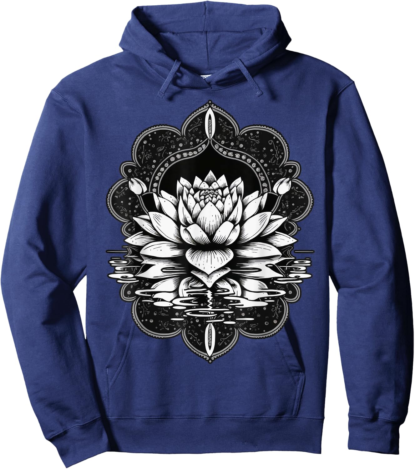 Floating Lotus Flower on water Lotus Flower Hoodie - Hoodie | Navy