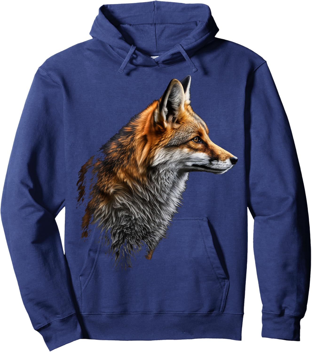 Fox Art Animal Lovers Motif Animal Hoodie - Hoodie | Navy