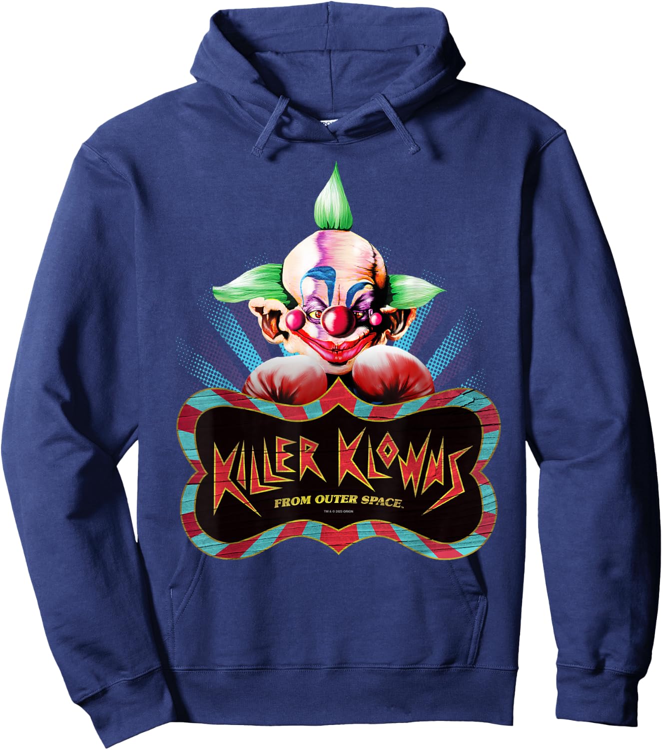 Killer Klowns from Outer Space Shorty Boxing Pose Above Logo Hoodie - Hoodie | Navy