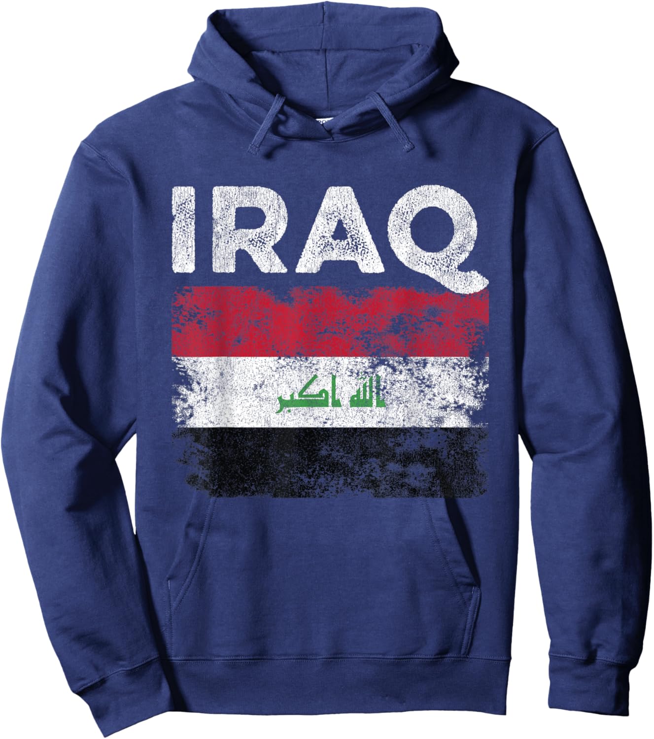 Iraq Flag Distressed - Men Women Kids - Iraqi Flag Hoodie - Hoodie | Navy