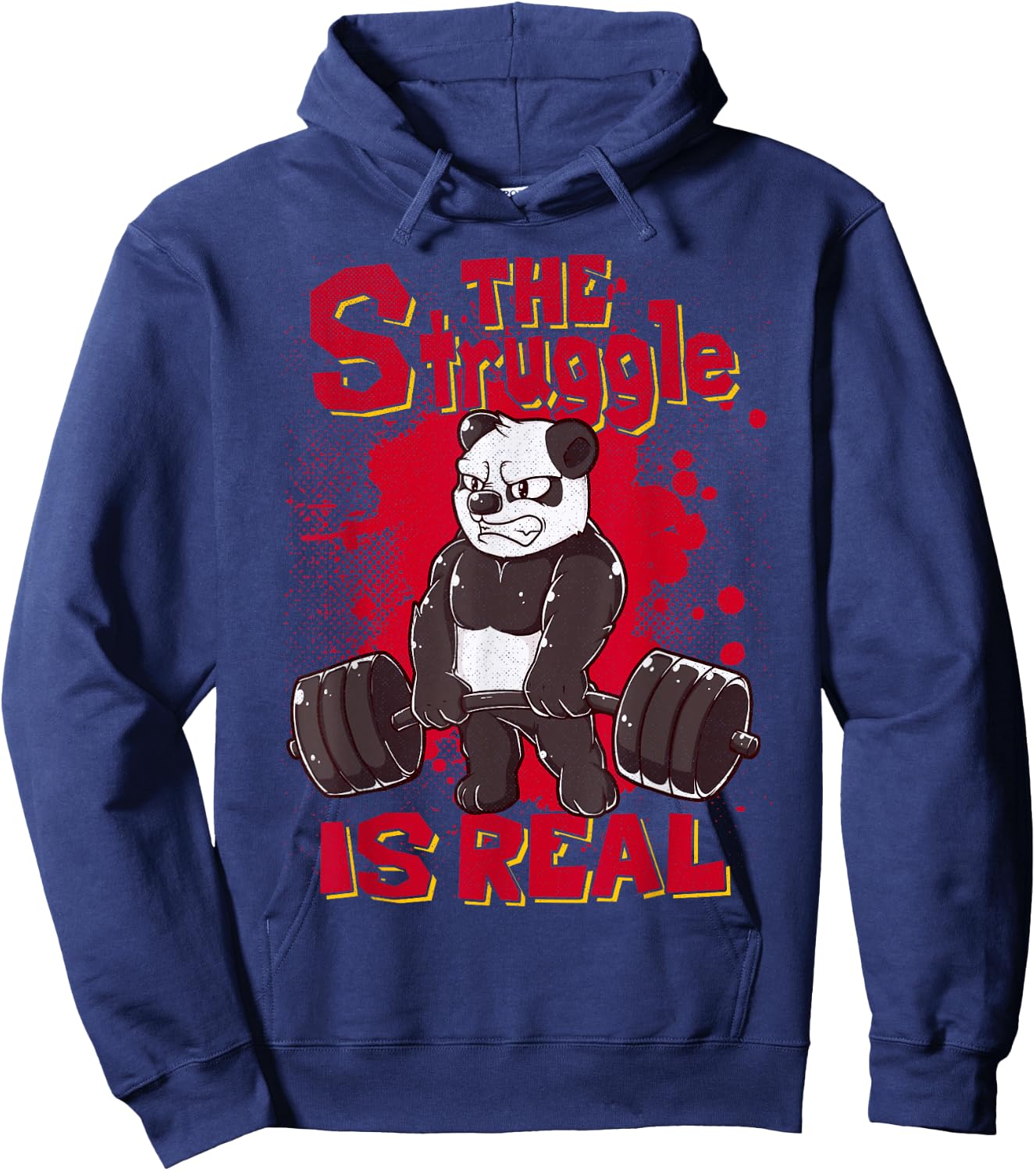 The Struggle is Real Panda Shirt Fitness Gym Bodybuilding Hoodie - Hoodie | Navy