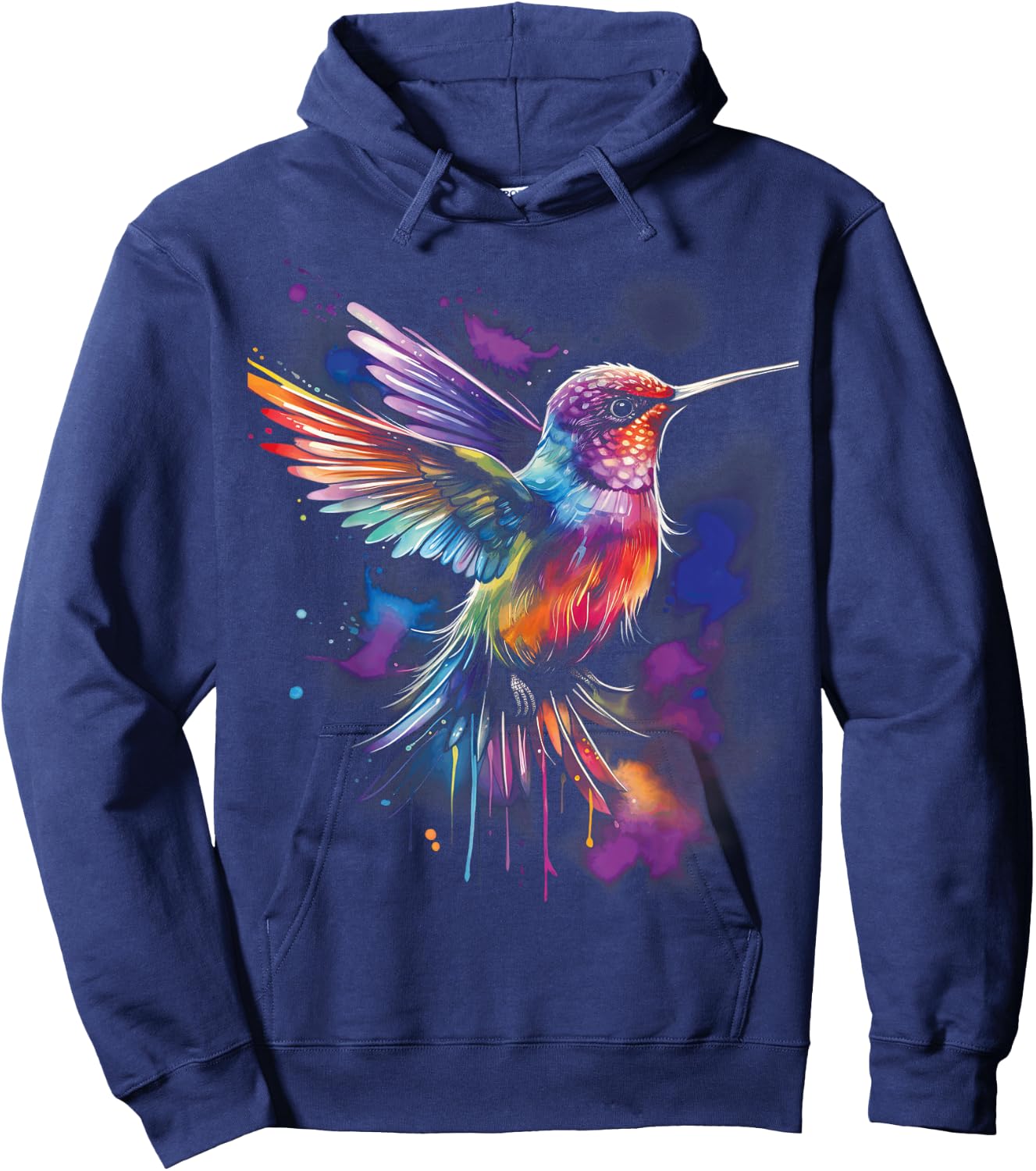 Hummingbird Artwork Bird Birds Hoodie - Hoodie | Navy