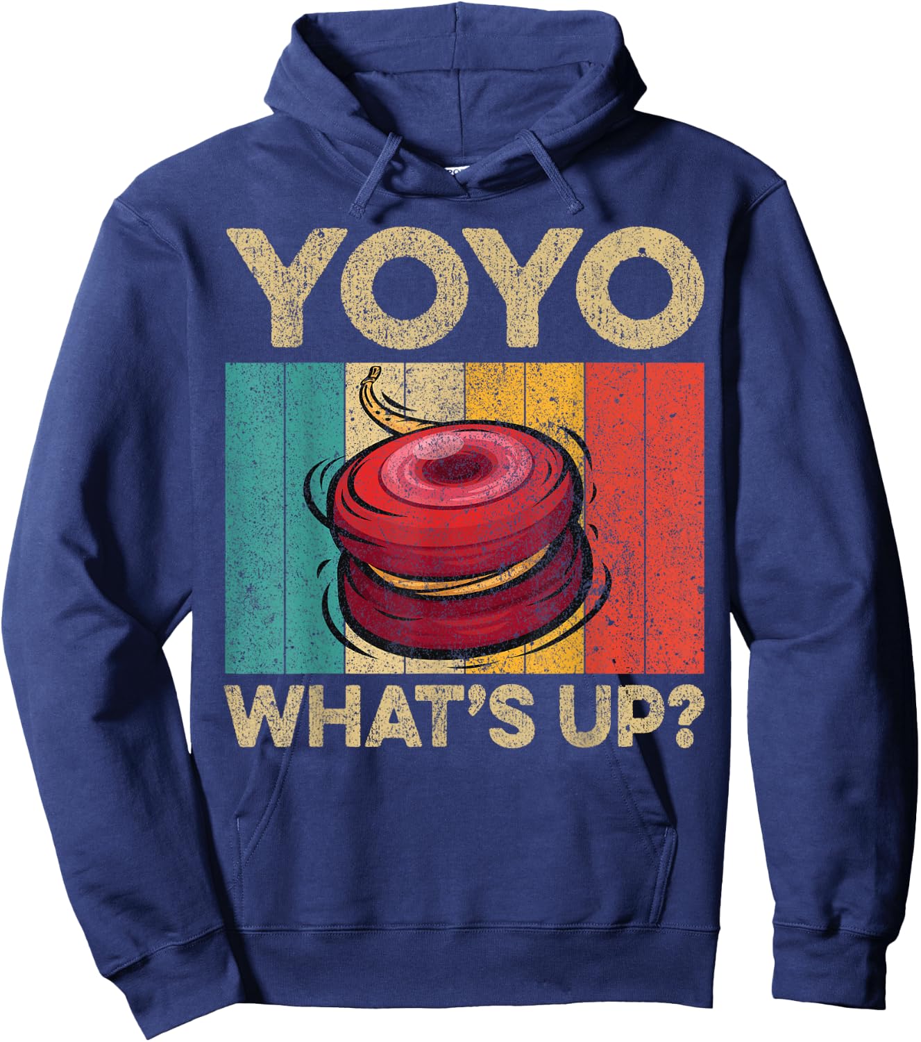 Yoyo What's Up | Funny Vintage Yoyo Lovers Hoodie - Hoodie | Navy