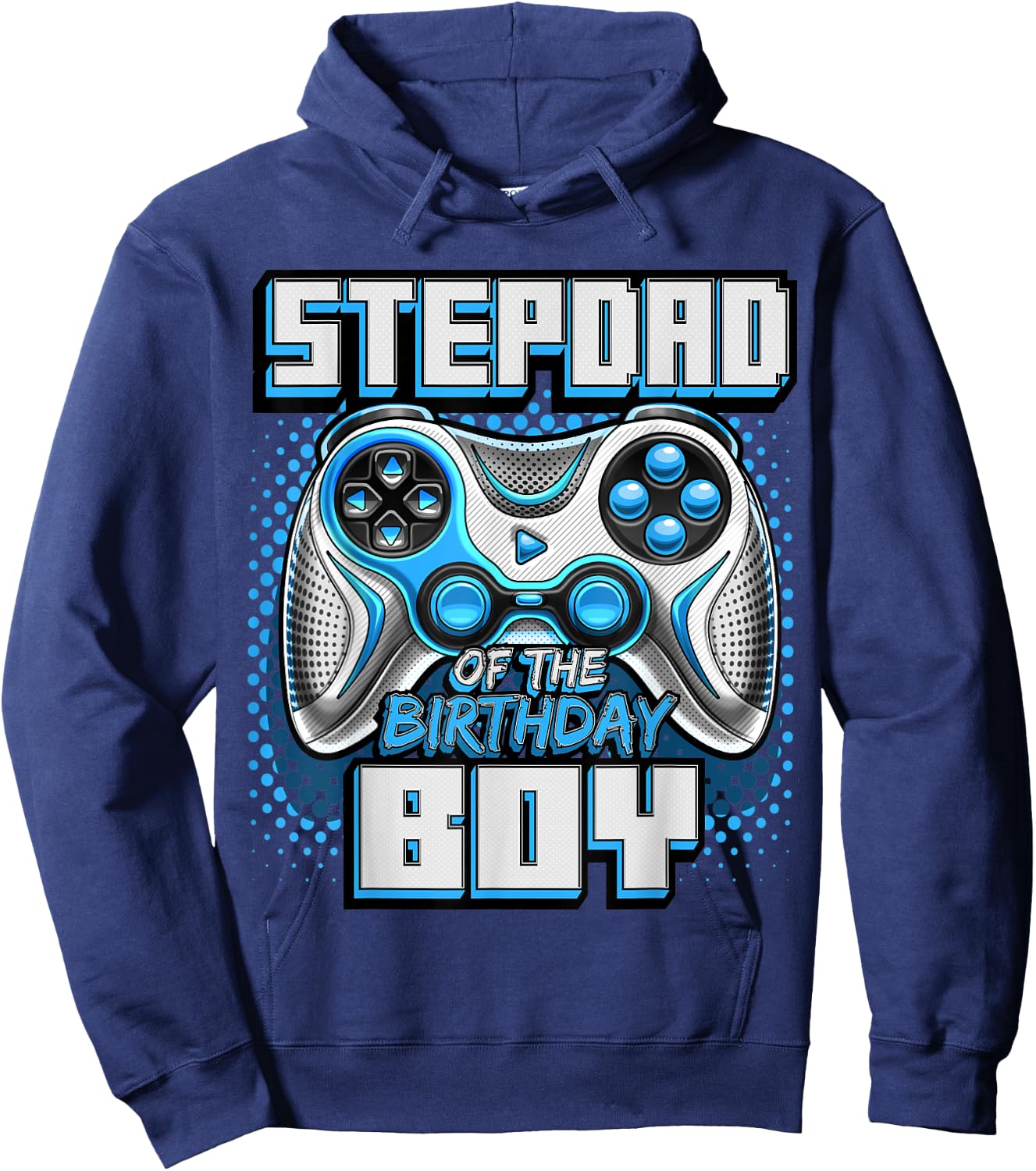Stepdad of the Birthday Boy Matching Family Video Game Party Hoodie - Hoodie | Navy