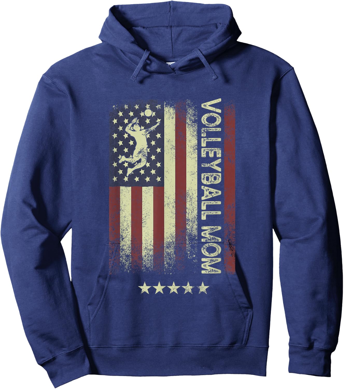 USA American Flag - Volleyball Mom Men Hoodie - Hoodie | Navy